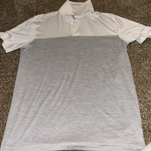 white/grey polo shirt